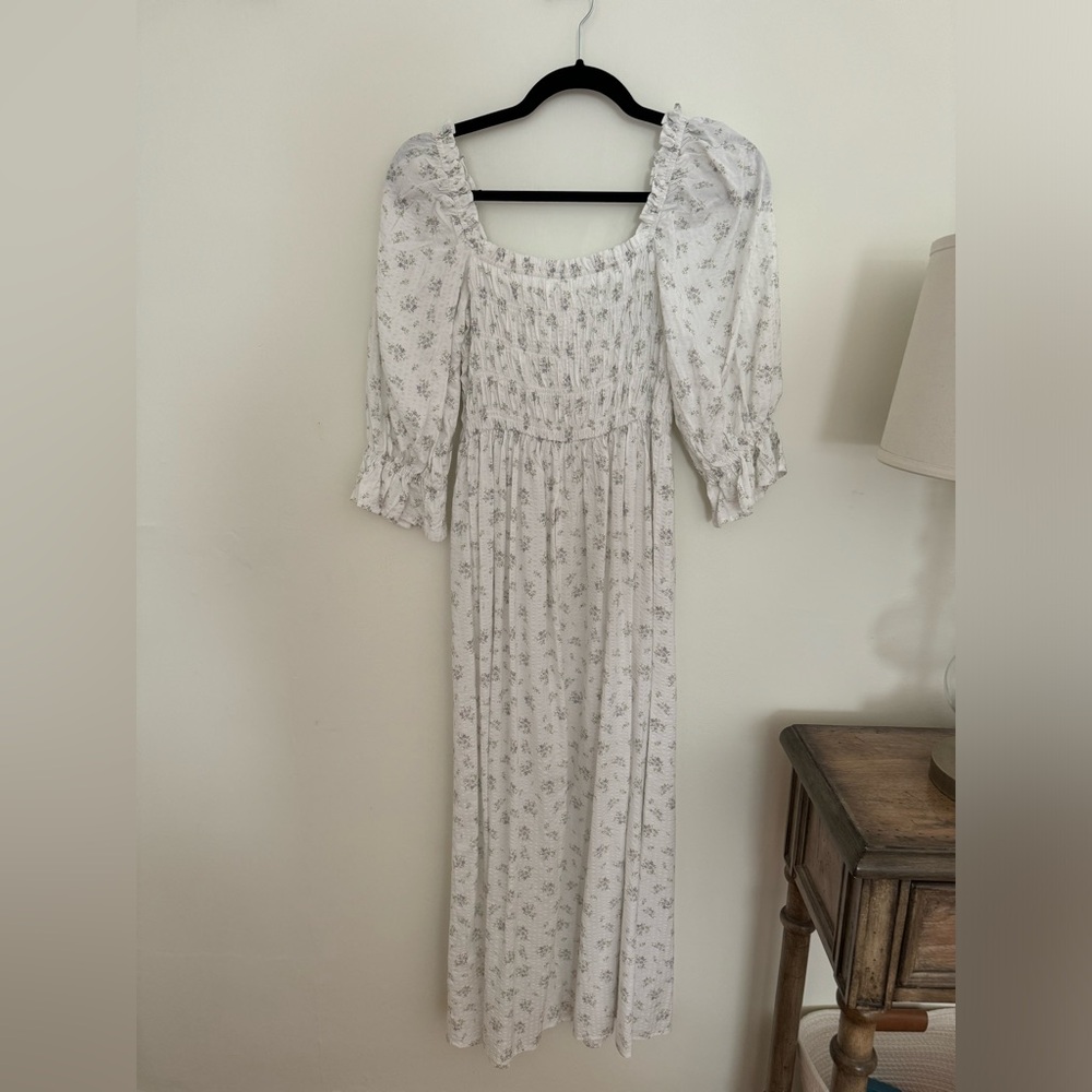 H&M Floral Puff-Sleeved Dress, Size XS